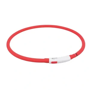 TRIXIE Flash Leuchtring USB Silikon rot 70 cm | DAS FUTTERHAUS