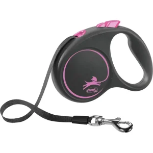 Trixie flexi BLACK DESIGN Gurt zartrosa Größe S 5 m | 521109 - HaustierPro