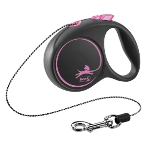 Trixie flexi BLACK DESIGN Seil rosa Größe XS 3 m | 521099 - HaustierPro
