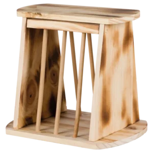 TRIXIE Heuraufe zum Aufstellen geflammtes Holz