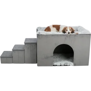 TRIXIE Höhle Harvey mit Treppe, grau/weiß-schwarz