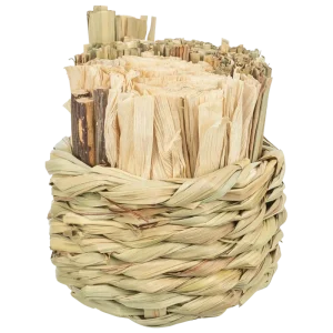 TRIXIE Korb, Gras, mit Heu, Maisblättern und Holzsticks