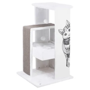 Trixie Kratzbaum Maria 101 cm weiss/grau | 846761 aus Echtleder - HaustierPro
