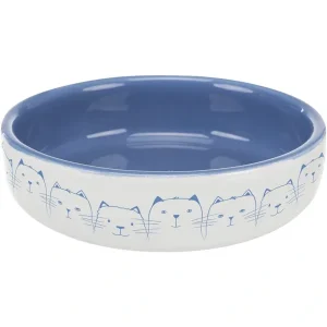 TRIXIE Napf flach Hello my little cat blau 300 ml | DAS FUTTERHAUS