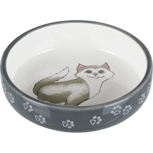 TRIXIE Napf flach Katze 0,3l grau 300 ml | DAS FUTTERHAUS