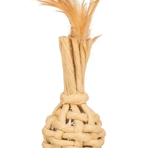 TRIXIE Papiergarn mit Federn beige 15 cm | DAS FUTTERHAUS