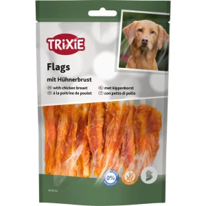 TRIXIE PREMIO Chicken Flags Hundesnack – Rinderhaut mit Hühnerbrust, 65 % Fleisch, glutenfrei