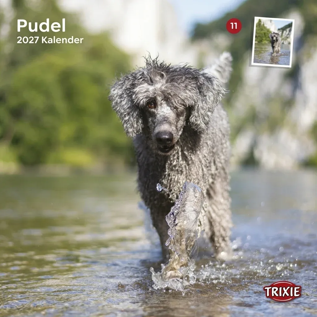 TRIXIE Pudel-Kalender 2027 – Wandkalender mit 12 Motiven