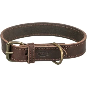 TRIXIE Rustic Fettleder-Halsband dunkelbraun XS-S | DAS FUTTERHAUS