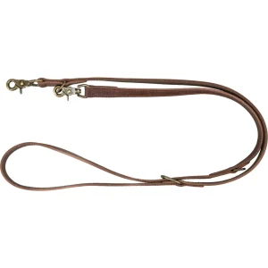 TRIXIE Rustic Fettleder-Verlängerungsleine Hund – 3-fach verstellbar, Trigger Snap Hook, 2 m