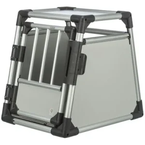 TRIXIE Transportbox, Aluminium hellgrau/silber, S, 46 × 56 × 60 cm