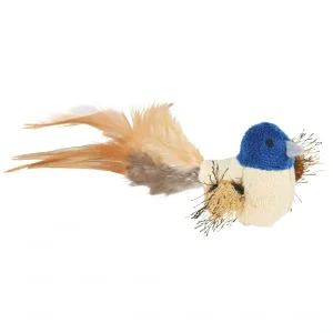 TRIXIE Vogel mit Federn beige 8 cm | DAS FUTTERHAUS
