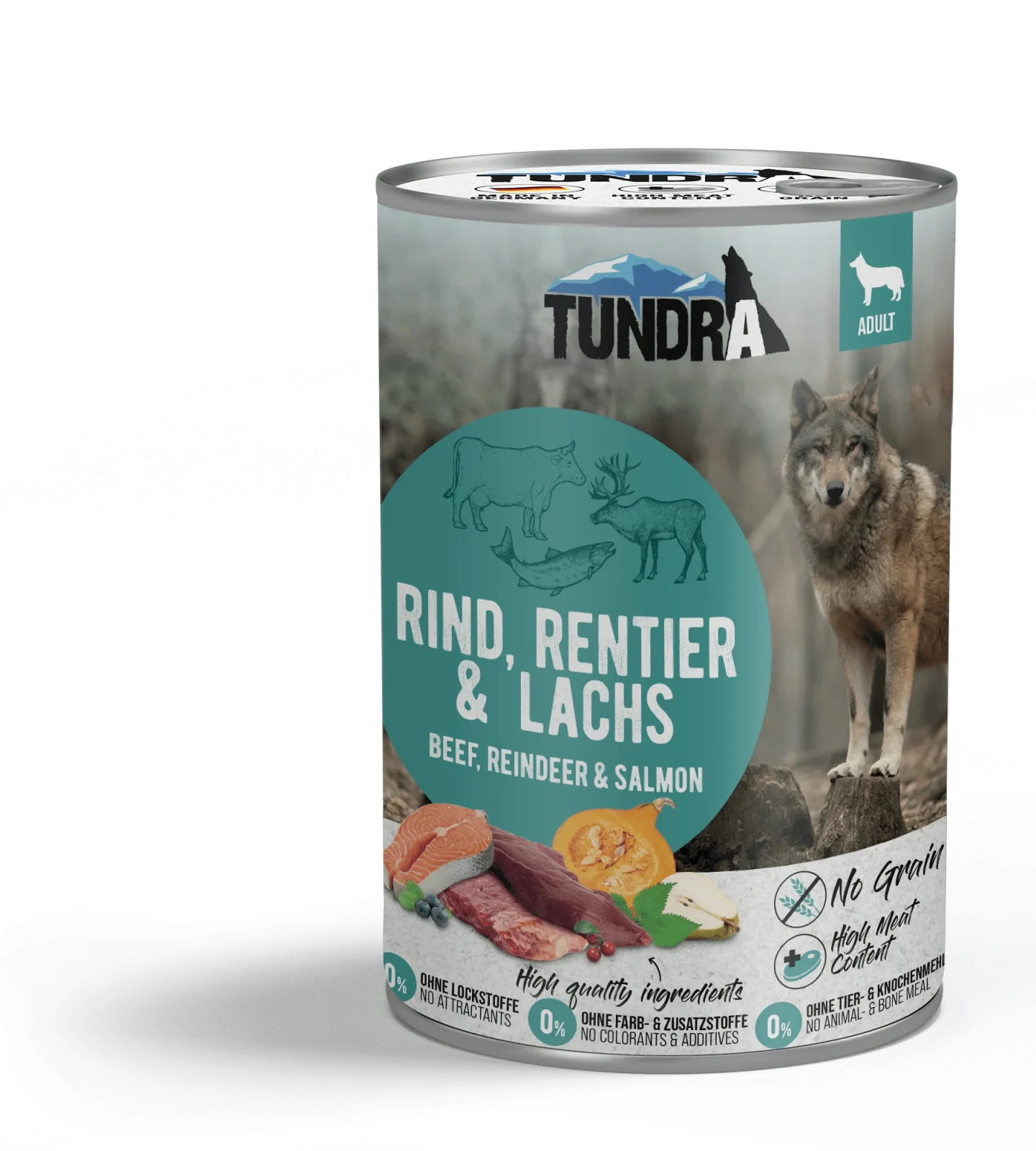 Tundra Dog Rind, Rentier & Lachs Dose