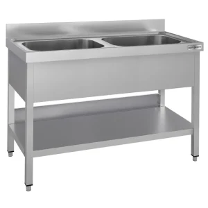 Umweltfreundliches Spültisch ECO - 1200x700mm - mit Grundboden & 2 Becken mittig - HaustierPro