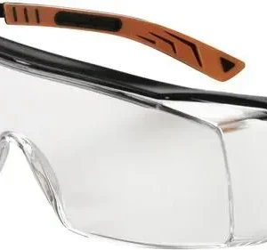 Univet 5X7 5X7-01-00 Überbrille mit Antibeschlag-Schutz, inkl. UV-Schutz Schwarz, Orange EN 166 DIN 166 Wasserfest | Für jedes Wetter - HaustierPro