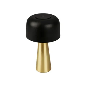 Upgecyceltes Tischlampe aus Kunststoff mit wiederaufladbarem Akku - Schwarz/Gold - HaustierPro