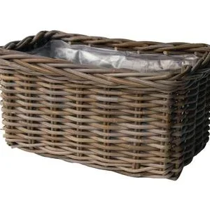 Van der Leeden Rattan-Pflanzkasten, graubraun | Dehner