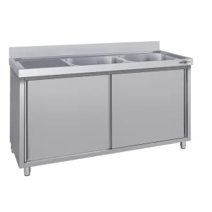 Vegan & tierversuchsfrei Spülschrank ECO - 2000x600mm - mit 2 Becken rechts - HaustierPro