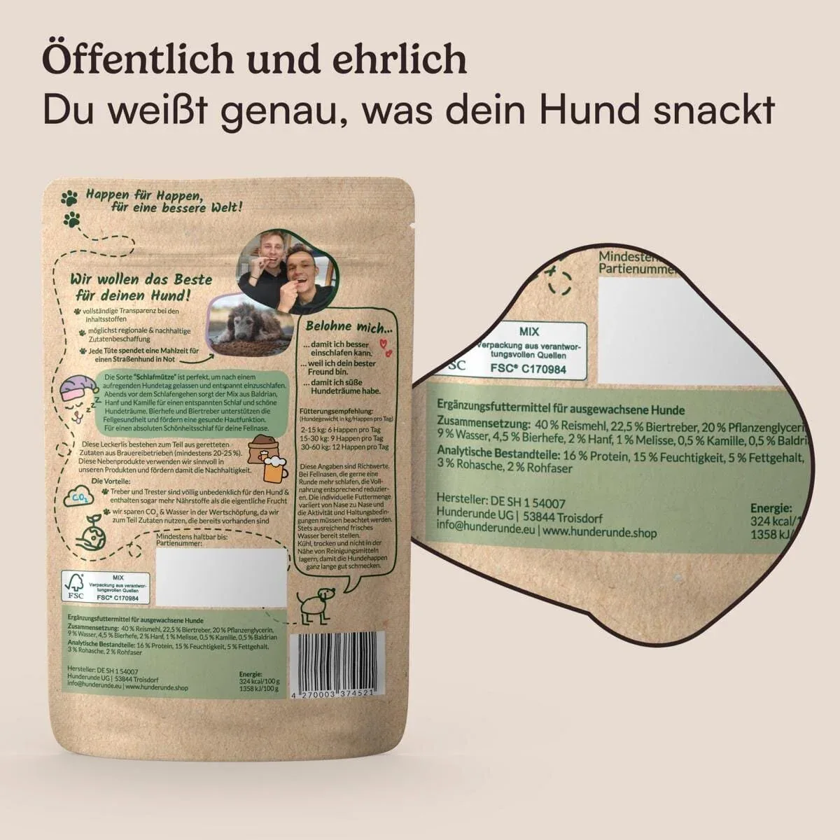 Vegane Hundehappen Schlafmütze - Image 2