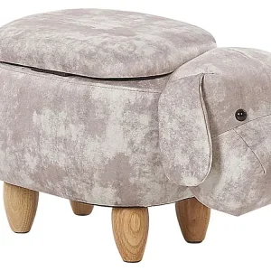 Velvet Storage Animal Stool Sandfarben DOGGY - HaustierPro