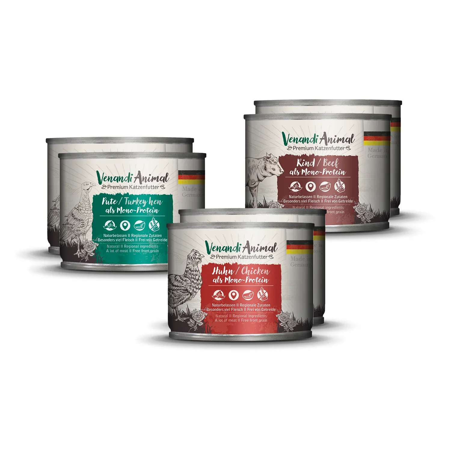 Venandi Multipack Nassfutter Huhn, Ente & Rind - Image 2
