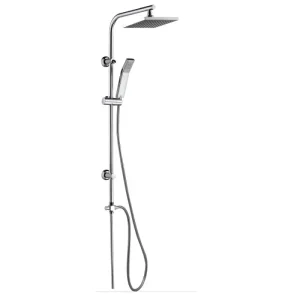 Verstellbare Duschsäule 100 cm mit Brausekopf, Handbrause und Umsteller Einfach - HaustierPro
