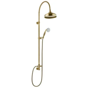Verstellbare goldene Duschsäule mit Lord-Duschkopf, Handbrause und 3/4"F-Anschluss - HaustierPro