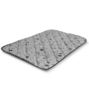 Verstellbarer Futterspender Prestige Hundebett Hundematte Haltbare wasserdichte Hundematratze (100 x 70 cm, Schwarze Knochen) - HaustierPro