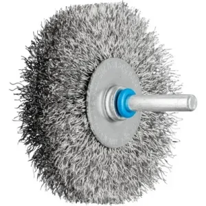 Veterinär-geprüft PFERD - POS Rundbürste ungezopft RBU Ø70x15 mm Schaft-Ø6 mm Edelstahl-Draht-Ø0,30 - HaustierPro