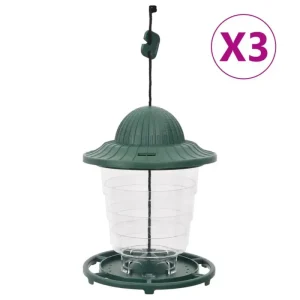 Veterinärgeprüft Vogelfutterspender 3 Stk. Dunkelgrün 13x13x17 cm - HaustierPro