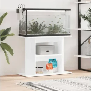 vidaXL Aquariumständer Hochglanz-Weiß 80x35x60 cm Holzwerkstoff, VIDA XL versandkostenfrei ohne scharfe Kanten - HaustierPro
