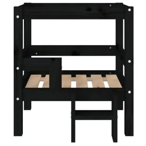 vidaXL Hundebett Schwarz 55,5x53,5x60 cm Massivholz Kiefer - HaustierPro