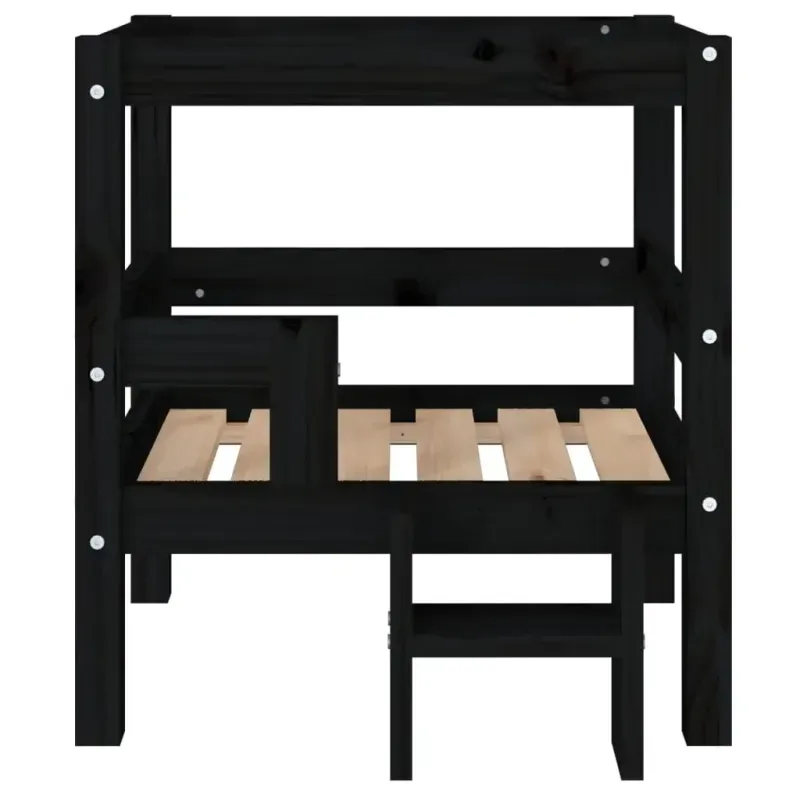 vidaXL Hundebett Schwarz 55,5x53,5x60 cm Massivholz Kiefer - HaustierPro