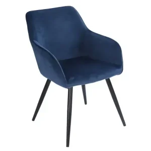Vintage-Stuhl GISELE blauer Samt kompatibel mit Vogelgeschirren - HaustierPro