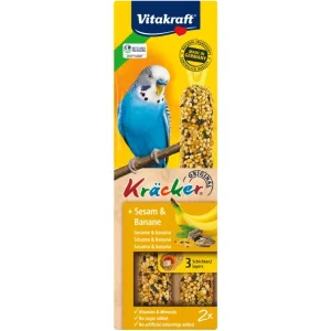 Vitakraft Kräcker 2er für Sittiche Sesam & Banane 60g | DAS FUTTERHAUS