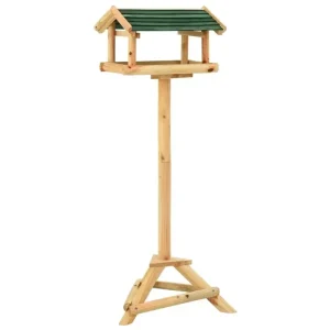 Vogelbad- und Bade Vogelhäuschen mit Ständer 37x28x100 cm Massivholz Tanne - HaustierPro