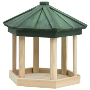 Vogelfutterhaus Achteck Tanne Massivholz 33x30 cm - HaustierPro