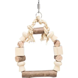 Vogelschaukel mit bunten Holzklötzchen und Tau