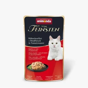 Vom Feinsten Adult Hühnchenfilet & Rindfleisch in Tomatensauce 50g | DAS FUTTERHAUS
