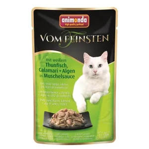 Vom Feinsten Adult Weißer Thunfisch, Calamari & Algen in Muschelsauce 50g | DAS FUTTERHAUS