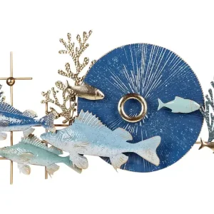 Wanddekoration Metall blau / golden Fische BARIUM - HaustierPro