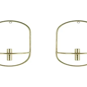 Wandkerzenhantiker Metall golden oval 2er Set CAVIANA - HaustierPro