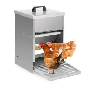 Wandmontierbarer Doppelnapf BMOT Futterautomat Hühner 5KG Futterspender Futtertrog - HaustierPro