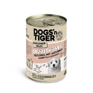 Wandmontierbarer Doppelnapf Dogs'n Tiger Schlemmermenü Hund Grünschnabel 800g - HaustierPro