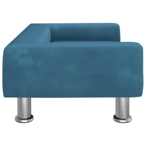 Waschbarer Bezug Hundebett Blau 70x45x26,5 cm Samt - HaustierPro
