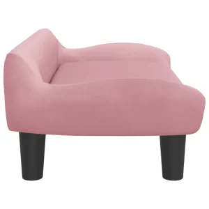 Waschbarer Bezug Hundebett Rosa 70x40x24 cm Samt - HaustierPro