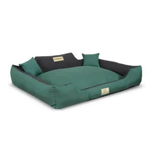 Waschbarer Bezug KingDog Rutschfestes Hundebett mit Reißverschluss aus Panama Stretch MM43 Tierbett Haustierbett Zerlegbar Und Waschbar 100 % Kunststofffaser Gewicht: 160 g/m2 (Außenmaße: 115x95cm/Innenmaße: 100x80cm, Grün - HaustierPro