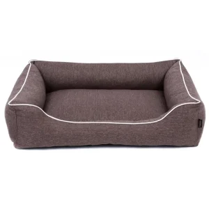 Waschbarer Bezug Mestizo Mallorca Comfort Haustierbett Hundekorb Tierbett Hundesofa aus Strapazierfähigem Polsterstoff (Außenmaße: 100x75cm / Innenmaße: 70x53cm, Braun/weiß) - HaustierPro