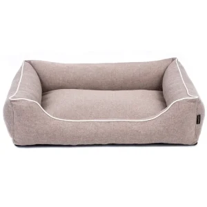 Waschbarer Bezug Mestizo Mallorca Comfort Haustierbett Hundekorb Tierbett Hundesofa aus Strapazierfähigem Polsterstoff (Außenmaße: 100x75cm / Innenmaße: 70x53cm, Beige/weiß) - HaustierPro