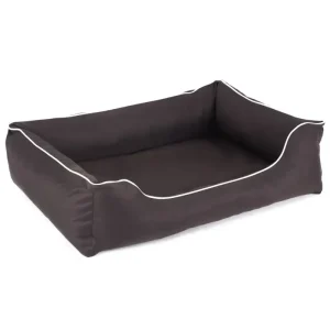 Waschbarer Bezug Mestizo Valencia Orthopedic Orthopädisches Haustierbett Hundekorb Tierbett Hundesofa Cordura Außenmaße: 65x50cm / Innenmaße: 41x27cm, Braun/Weiß - HaustierPro